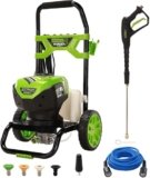 Greenworks 2300 PSI TruBrushless (2.3 GPM) Electric Pressure Washer, 25’ Hose, Quick Connect Wand, 15, 24, 40 Degree Soap and Turbo Nozzle