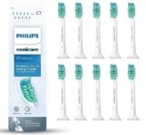 PHILIPS Sonicare C1 ProResults Testine per spazzolino elettrico sonico, 10 testine per denti puliti e gengive sane, colore bianco modello HX6010/32, Vecchio, 10 Testine