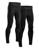 DANISH ENDURANCE Pantaloni a Compressione da Uomo, Leggings Sportivi Traspiranti e ad Asciugatura Rapida, Confezione da 2 Paia, Multicolore, XXL