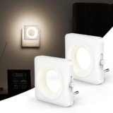 Swoieltr Luce Notturna Bambini, [2 Pezzi] Luci con Sensore Crepuscolare e Automatico Luminosità Regolabile per Camera da Letto, Corridoio, Scale, Bagno (4000K Neutro-LDR)