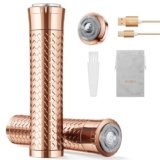 BLIBEE Facial Hair Removal for Women, Rechargeable Hair Removal Device, Painless Face Electric Razor/Shaver for Lip, Arms, Face, Peach Fuzz (Gold)