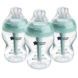 Tommee Tippee biberon anti-colica, 260ml, con tettarella simile al seno materno, cannuccia anti-colica ventilata, autosterilizzante, 3 pezzi