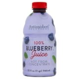 Antioxidant Solutions 100% Blueberry Juice – No Added Sugar – High in Antioxidants – 32 fl oz Bottles (6-Pack)