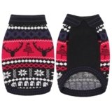 KONVINIT Maglioncino Natale per Cane Piccolo Maglione Cane Senza Maniche a Collo Revers Motivi Renna/Neve/Sapino Regalo Festivo