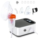Wholede Aerosol Ultrasuoni Silenzioso – Nebulizzatore A Compressore, Areosol per Bambini ed Adulti con Boccaglio E Maschera, Velocità di Atomizzazione Regolabile