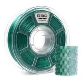 R3D Filamento per stampante 3D PLA seta bicolore, coestrusione, 1,75 mm, 1 kg, stampa ad alta velocità 30-370 mm/s, precisione dimensionale +/- 0,02 mm, bobina di plastica da 1 kg(Seta Verde-Bianco)
