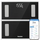 Homebuds Bilancia Pesapersone, Alta Precisione Assicurato Dalla Fabbrica Professionale di Bilancia Pesapersone Digitale dal 2001, App Sync 13 Composizione Corporea, 182kg, LED, Nero