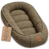 Nido Neonato Riduttore Letto boucle 90×50 cm – Babynest Portatile per Culla Lettino Morbido Coccola Cocoon Bimbo Bimba Camera Neonati Beige scuro