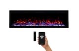 Camino Elettrico Weka Fireplace E60 WiFi, Stufa da Parete e da Incasso, Potenza 750 W/1500 W, 13 Colori di Retroilluminazione, Effetti Fiamma Regolabili, Protezione contro il Surriscaldamento (152 cm)
