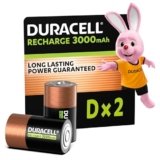 Duracell Batterie Ricaricabili D (Confezione da 2), Pile ricaricabili, 3000 mAh NiMH, Energia di lunga durata