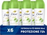Dove, Deodorante Roll On Advanced Care Cetriolo e Tè Verde, Antitraspirante, Formula Delicata Con Tripla Azione Idratante, Protezione Fino a 48 Ore, Deodorante Uomo e Donna, 6 Pezzi da 50ml
