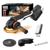 Litheli Smerigliatrice Angolare 20V Senza Spazzole, Batteria 4.0Ah, Controllo 2 Velocità (0-8500 giri/min) per Taglio, Smerigliatura, Lucidatura e Rimozione della Ruggine su Metallo, Legno, Pietra