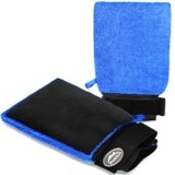 2PCS Guanto di Argilla, Pulizia Dell’auto Panno in Microfibra Grana Fine, Valida Alternativa Alla Barra di Argilla, Per L’attrezzo Per Bastoncini di Argilla Per Lucidare La Vernice Dell’auto (Blu)