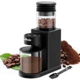 Macinacaffè Elettrico con cono Wancle Touch Edition, Conico Elettrico, 25 Livelli, Timer Preciso, Antistatico, Compatto con Soffiatore, Motore 200W