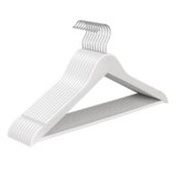 SONGMICS Grucce Appendiabiti Legno, 10 Pezzi, Appendini, Scanalature su Spalle, Gancio Girevole a 360°, Legno di Betulla, Risparmio di Spazio, per Pantaloni Giacche, Bianco Nuvola CRW035WZ01