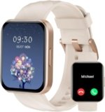 RUIMEN Smartwatch Uomo Donna Chiamate e Whatsapp Smart Watch Contapassi Cardiofrequenzimetro da polso Saturimetro Orologio Smart Fitness Sportivo Impermeabile per Android iOS Galassia