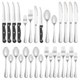 MUTNITT Silverware Set with Steak Knives Service for 4,Stainless Steel Flatware, Mirror Polished Cutlery Utensil Set for Home Kitchen Eating Tableware, Include Fork Knife Spoon, Dishwasher Safe