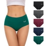 TANSTC Mutande Donna Cotone Culotte Vita Alta Slip Mutantina Pacco da 5, Comode Slip Traspirante Elasticizzato Sexy Intimo di Base Pacco, Colorato, M
