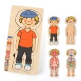 KABENFIS 29 Pezzi Ragazzi Anatomia Play Set Puzzle Corpo in Legno per ragazzi e ragazze