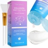 Maschera Collagene Viso Coreana, Collagen Night Wrapping Mask, Bio Collagene Instant Boost Mask, Maschera Notturna al Collagene, Illumina e Rassoda la Pelle, Riduce le Rughe, Aumenta l’elasticità