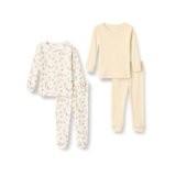 Amazon Essentials x Sofia Grainge Toddler Boys’ Snug-Fit Cotton Pajamas, Pack of 2, Ivory Squirrel Picnic, 2T