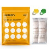 wisedry 112G x 4 Pack Confezioni Silice gel bustine sacchetti con Perle arancioni Indicatore