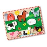 Melissa & Doug Puzzle in Legno Animali della Fattoria – Gioco Educativo con Pezzi Facili da Afferrare, 12 Pezzi, per Bambini e Bambine, 2+ Anni – Certificato FSC, Certificati FSC