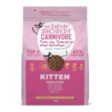 Schesir Born Carnivore Baby, al gusto Pollo e Uovo, Crocchette per gattini, crocchette Cotte al forno (Sacco da 1,25kg)