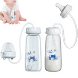 Biberon Anti Colica Neonato, 2 Pezzi Biberon Da Mani Libere, Biberons Da 240ml, Biberons Autoalimentato Con Tubo E Tettarella A Flusso Rapido, Di Allattamento Supplementare
