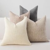 Cushonix Pack of 4 Throw Pillow Covers 18×18 inch Neutral Boho Cushion Covers Decorative Farmhouse Pillow Covers for Couch Bed Sofa Living Room Home Decor Soft Square Pillowcase