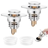 Diboniur 2 Pezzi Tappo Lavandino Bagno, Tappo bidet migliorato, Cestello filtro estraibile, tappo lavandino cucina universale per vasca da bagno, cucina, lavabo (apertura foro di scarico 32-41 mm)