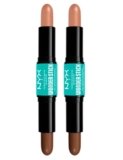 NYX Professional Makeup Duo Contouring Wonderstick Tonalità 04 Medium a Doppia Punta Corregge Scolpisce Illumina Ultra Modulabile Formula Vegana – 2 Stick Contouring da 8g