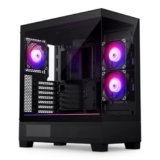 Phanteks XT View, chassis gaming mid-tower, finestrino anteriore e laterale in vetro temperato, USB-C 3.2 Gen2, 3 ventole M25-120 D-RGB incluse (Nero)
