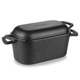 Velaze 3.6QT Dutch Oven for Bread Baking,Oval Cast Iron Bread Oven Pan with Lid and Offset Handles,Oven Safe to 500°F for Homemade Sourdough Bread(Black)