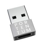 PORTENTUM Adattatore USB C Femmina a USB Maschio – Velocità 2.0, 480 MB, Corpo Premium in Zinco ad Alta Resistenza al Calore – Tipo C di Soli 4 Grammi