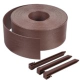 VOUNOT® Bordo Giardino Flessibile, Bordi Aiuole PE Bordura per Prato con Picchetti di Fissaggio, Lunghezza 20m Altezza 13cm Spessore 3mm, Marrone