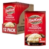 Idahoan Buttery Homestyle Mashed Potatoes, Naturally Gluten-Free, 100% Real Idaho Potatoes, 4 servings per bag, 4 ounce (Pack of 12)