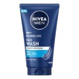 NIVEA MEN Hydrocare Gel Detergente Viso XXL 150 ml, Detergente viso uomo in maxi formato per 3x detersione efficace, Skincare uomo idratante e rinfrescante con Aloe Vera per tutti i tipi di pelle