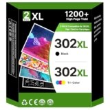 302 XL Cartucce d’inchiostro Sostituzione per HP 302 XL Nero e Colore per Envy 4520 4527 4522 4525 Officejet 3833 3830 3835 3834 4650 4652 5220 DeskJet 2130 3630 3636 Stampante (1 Nero, 1 Tri-Colore)
