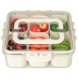 VINATO Snack Box Porta Snack 6 Scomparti – BPA Free, Portatile Multiuso per Frutta/Spezie, Adatto al Frigorifero | Contenitore Per Con Scomparti