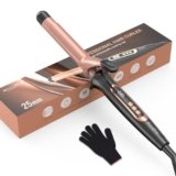 BESTOPE MIX Ferro Arricciacapelli 25mm a Temperatura Regolabile 80℃-230℃, Arricciacapelli a Riscaldamento Rapido con Display LCD, Adatto a tutti i tipi di capelli