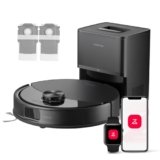 roborock Q10 S5+ Set Robot Aspirapolvere con Stazione, 10.000Pa, Panno Sollevabile, Pulizia VibraRise 2.0(3000 volte/min), Anti-groviglio, Evitamento degli Ostacoli, Strategie dei Tappeti, APP, Nero