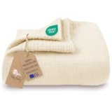 Coperta mussola neonato cotone 100 x 150 cm – Plaid garza coccola teli muslin lenzuolo bambino sottile fasciatoio trapunta leggera neonati tessuto traspirante per bimbi Oeko-Tex Beige Chiaro