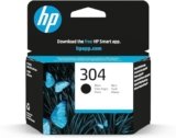 HP 304 Nero, N9K06AE, Cartuccia Originale da 120 Pagine, Compatibile con Stampanti DeskJet 2620, 2630, 3720, 3730, 3750, 3760, Envy 5010, 5020, 5030