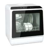 YU YUSING Mini Lavastoviglie da Tavolo con 5+1 Programmi 4 Coperti, Lavastoviglie Piccola Portatile, con/senza Collegamento, Serbatoio dell’acqua 5L, Controllo Touch, Display LED, Casa Ufficio, Bianco