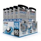 Hearing360 60 batterie per impianti cocleari Rayovac Implant Pro+ misura 675I, durata massima, compatibili con tutti gli impianti cocleari, pile senza mercurio e cadmio