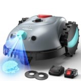 YARDCARE V100 Robot Tagliaerba a Batteria con Navigazione Visiva, Rilevamento di 150 Ostacoli, Robot Tosaerba Elettrico Fino a 150 m², Robot Tosaerba Eelettrico con Strisciamagnetica, Lame di Ricambio