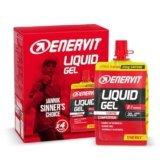 Enervit, Liquid Gel Agrumi con Caffeina, Gel Energetico, 25mg di Caffeina, Per Sport ad Alta Intensità, 30g di Carboidrati, Tappo Richiudibile, Gusto Agrumi, VeganOK, Senza Glutine, 4 Pack da 60ml
