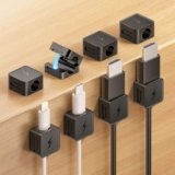 8 Pack Magnetic Cable Clips, Phone Cord Holder for Nightstand, Under Desk Cable Management, Canisflax Adhesive Wire Charging Cord Organizer Keepers Holder for Home Office Car Wall Desktop