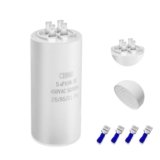 Iruihoo Condensatore motore CBB60, 5µF 450 V Condensatore 50/60 Hz Condensatore di avviamento 5UF Condensatore di marcia motore Connettore per motore elettrico